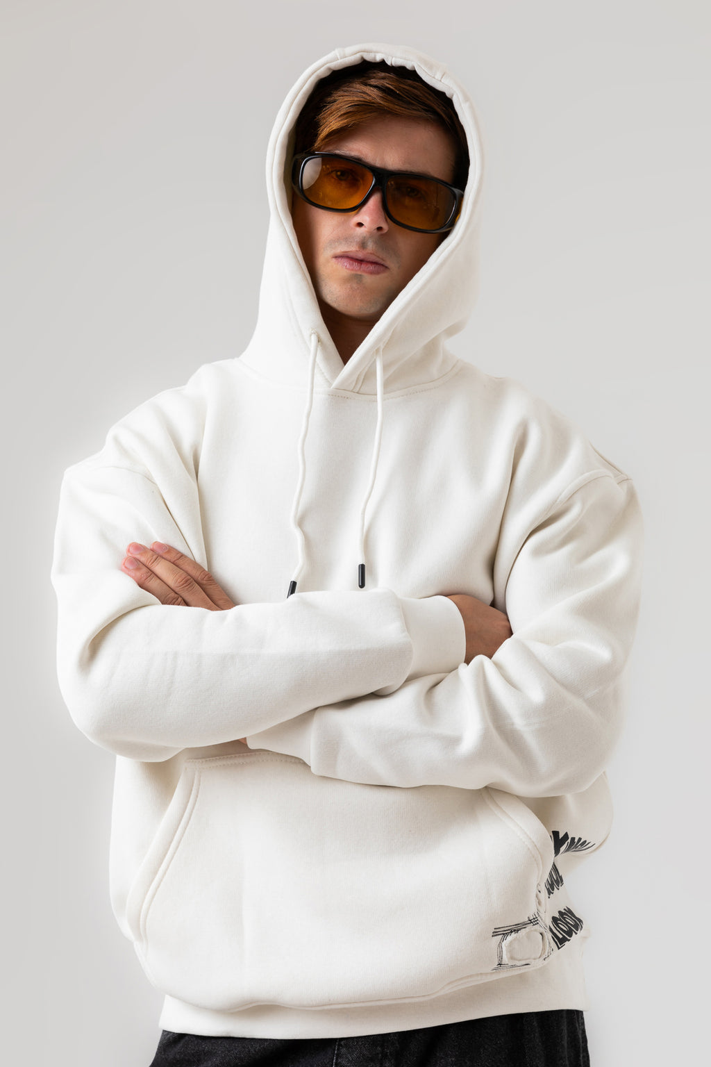 BEAR BACK PRINTED HOODIE