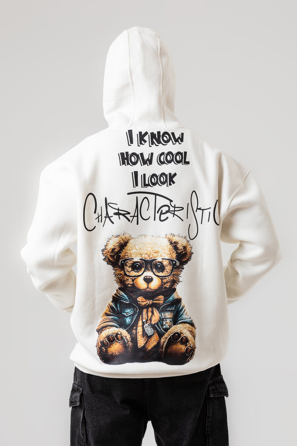 BEAR BACK PRINTED HOODIE