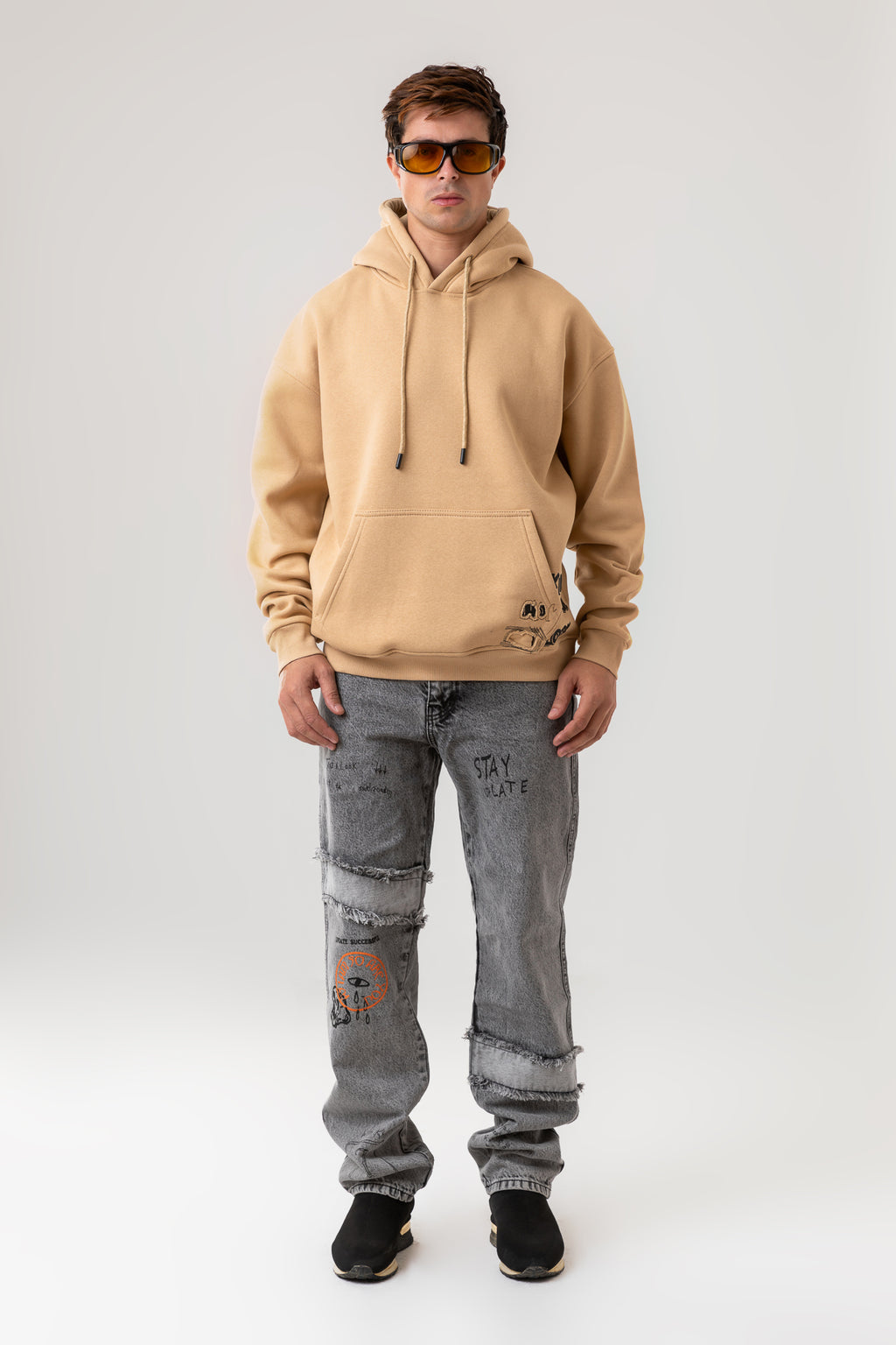 BEAR BACK PRINTED HOODIE