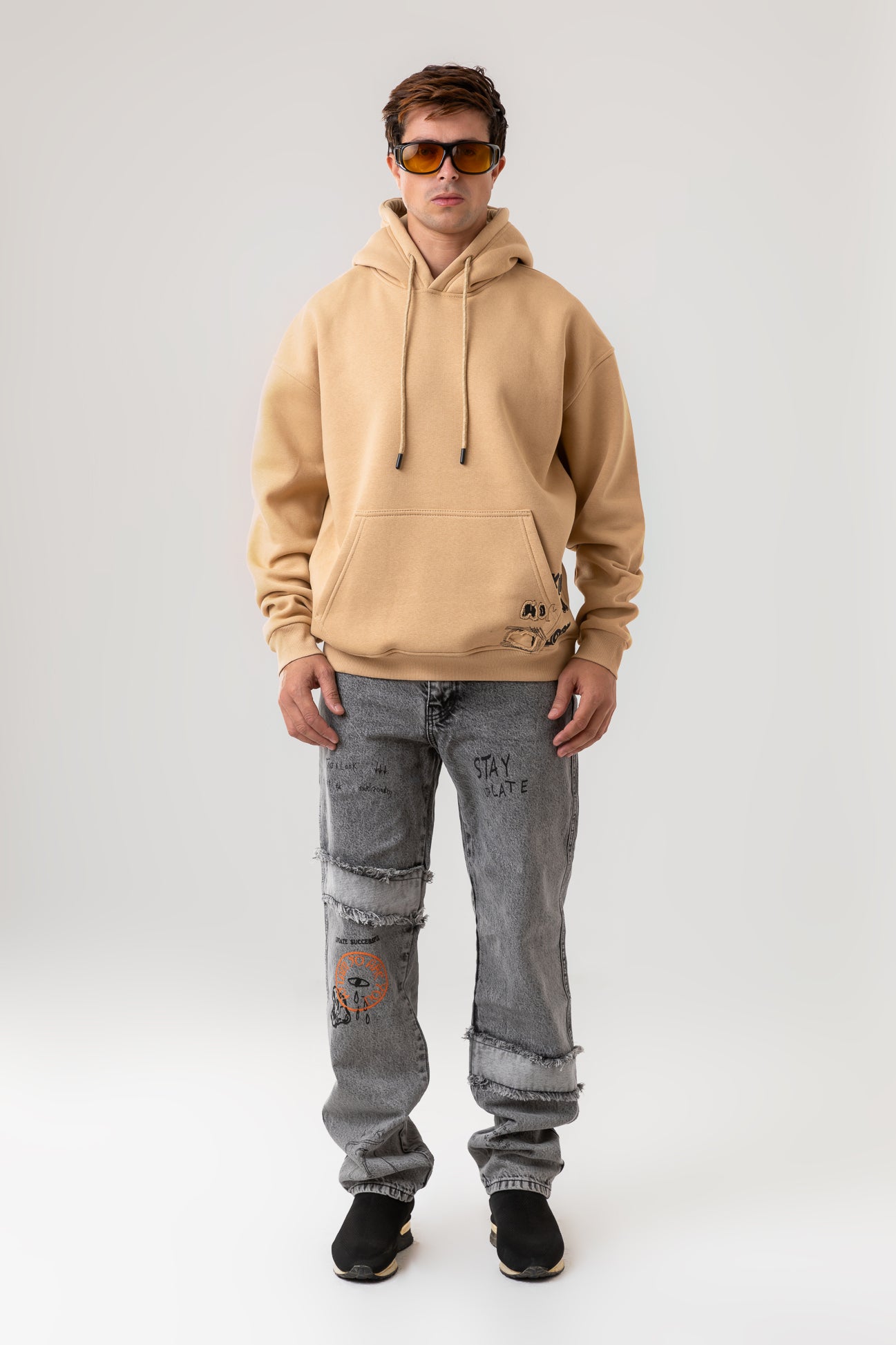 BEAR BACK PRINTED HOODIE