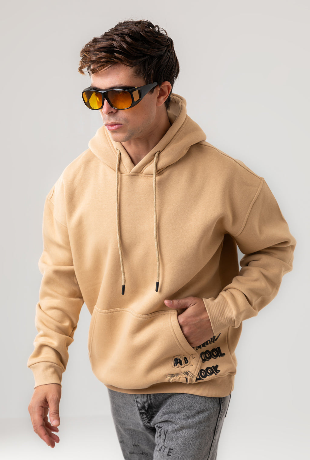 BEAR BACK PRINTED HOODIE