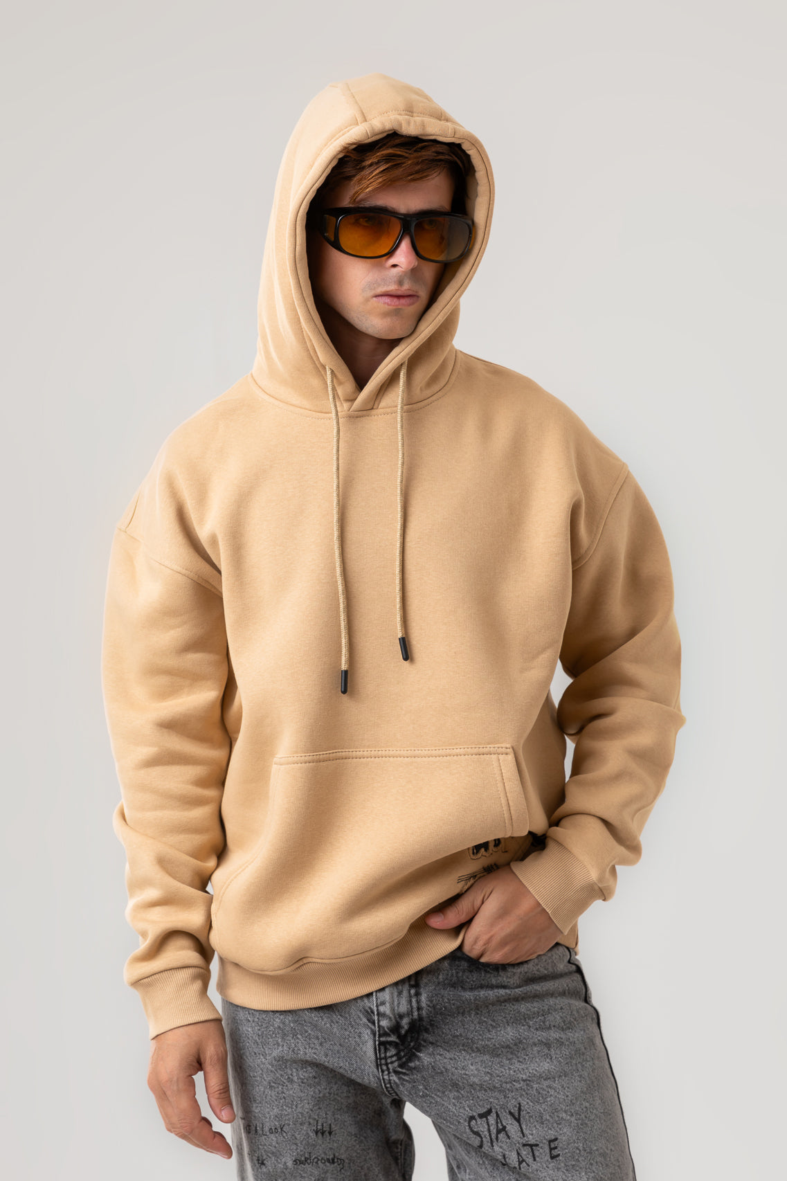 BEAR BACK PRINTED HOODIE