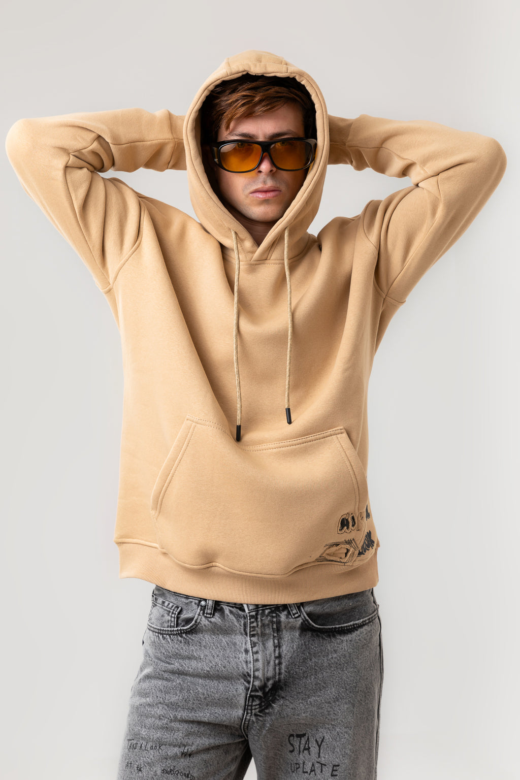 BEAR BACK PRINTED HOODIE