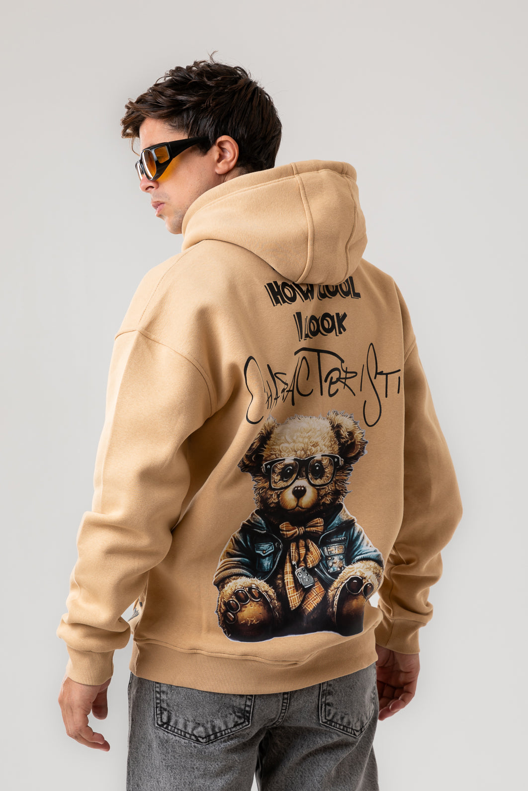 BEAR BACK PRINTED HOODIE