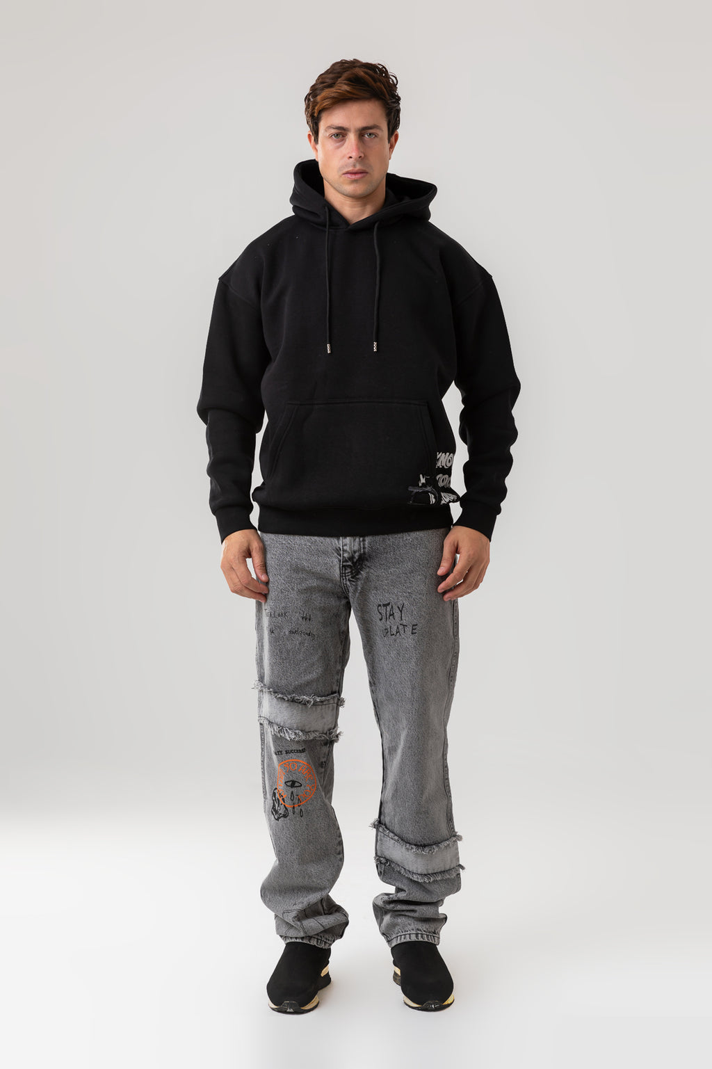 BEAR BACK PRINTED HOODIE