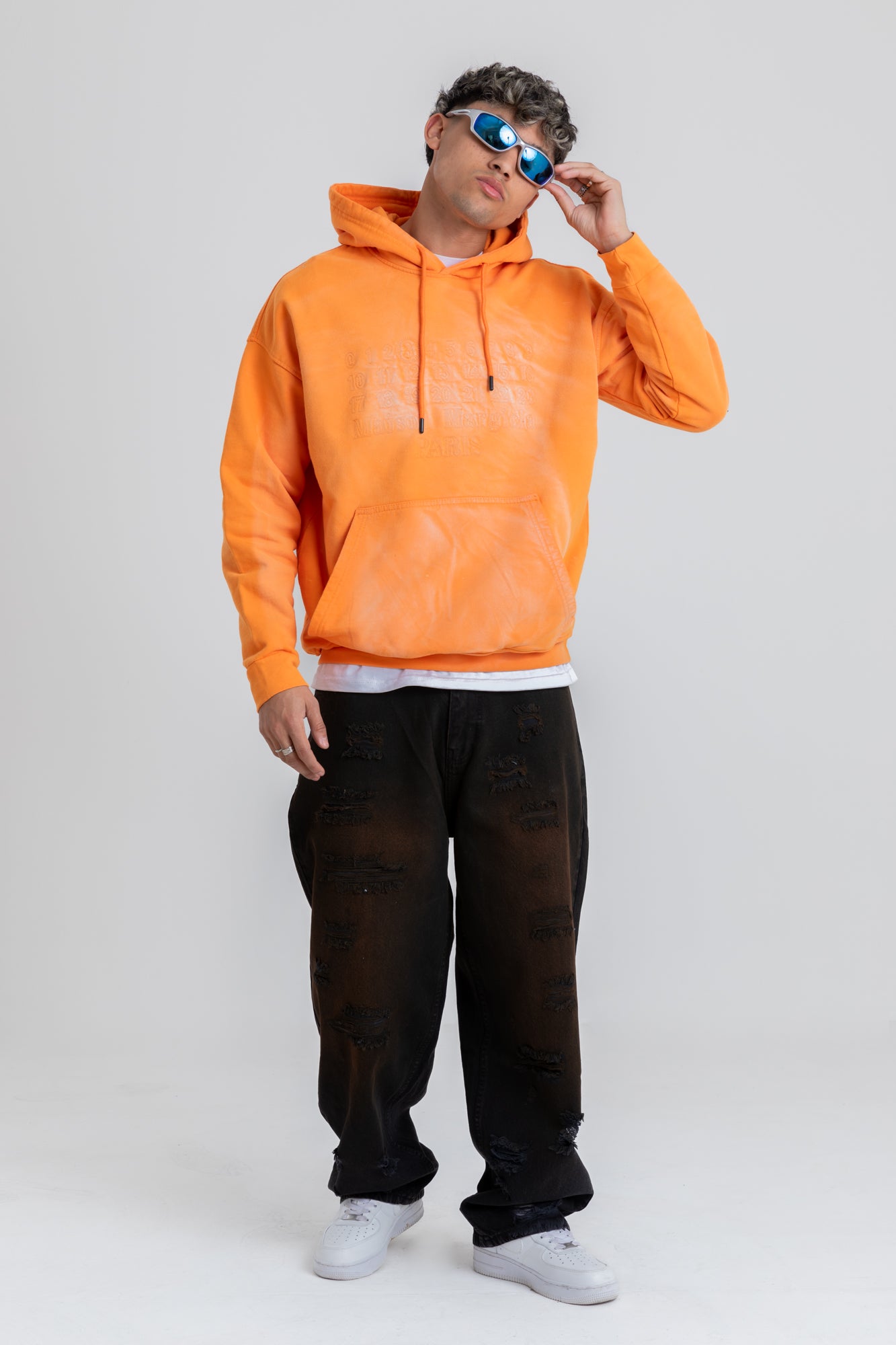 ORANGE WASHED HOODIE
