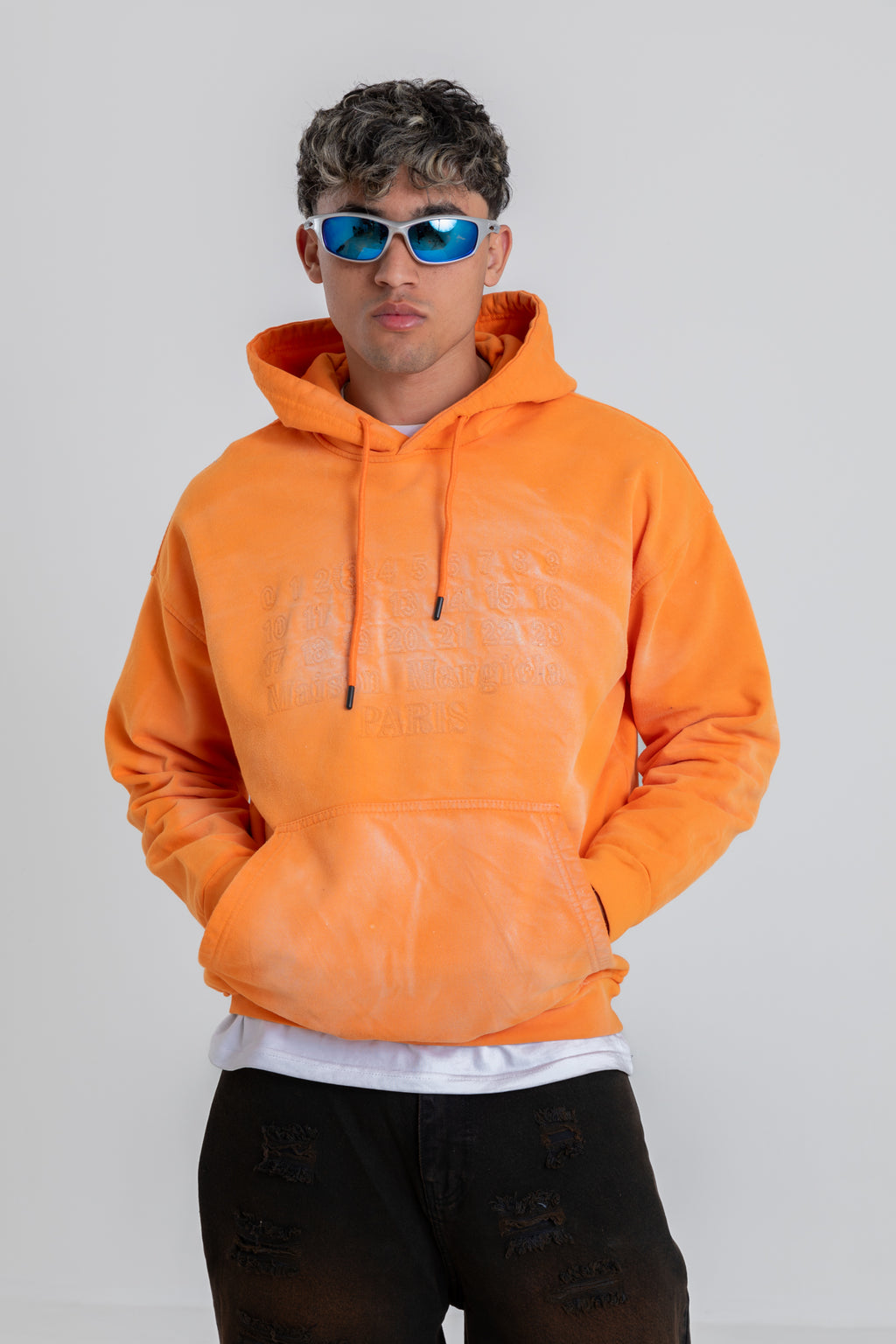 ORANGE WASHED HOODIE