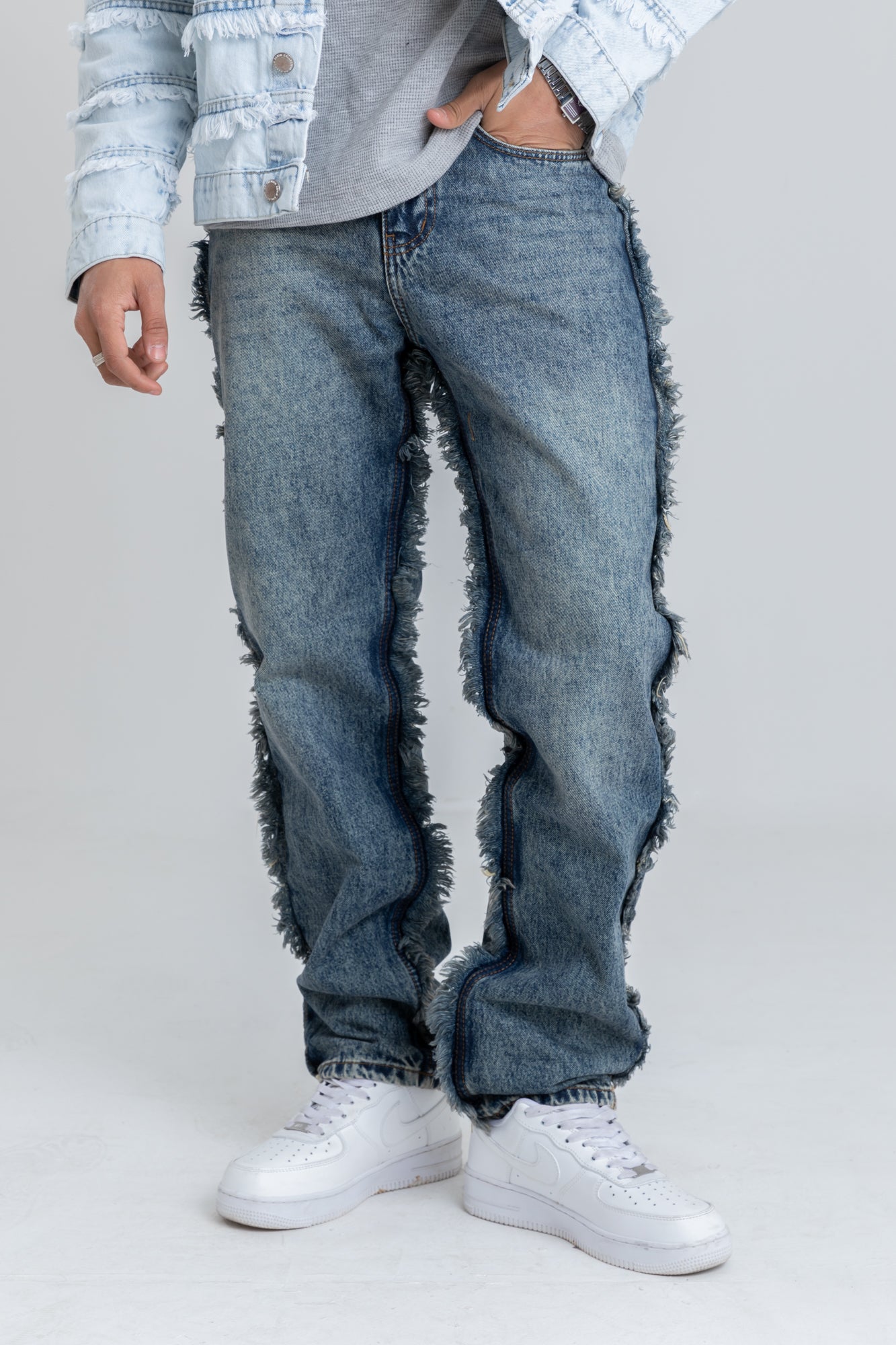 JEANS WIDE LEG WITH TASSEL