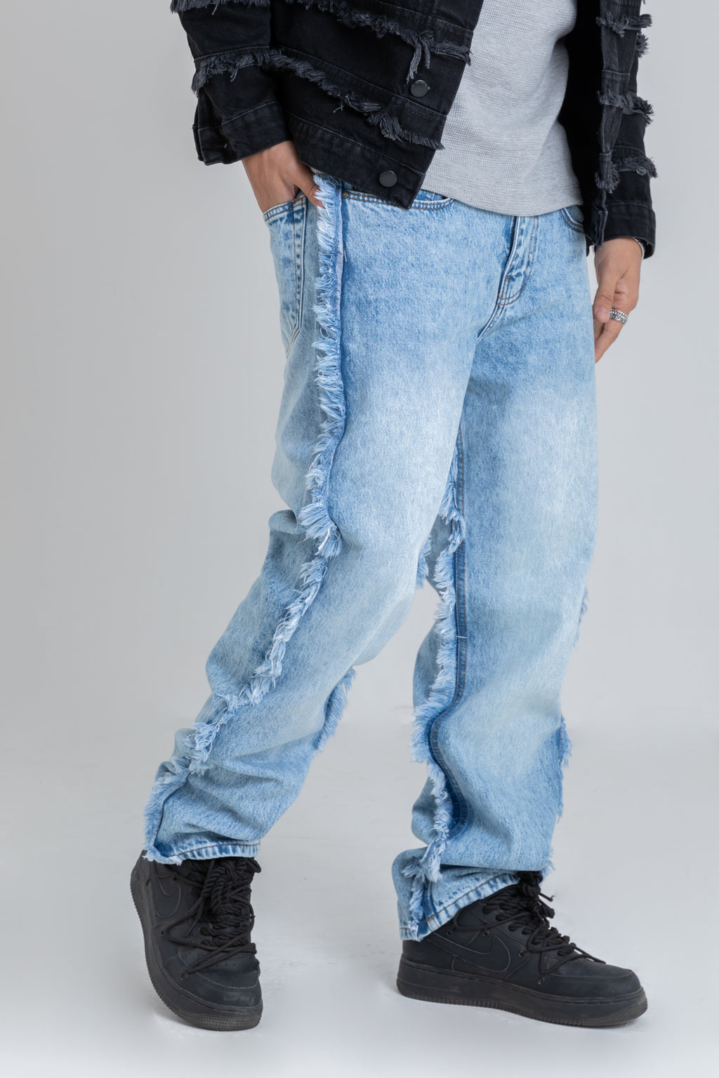 JEANS WIDE LEG WITH TASSEL